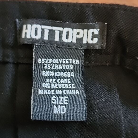 Hot Topic Black Pleated Buckled Mini Skirt Size Medium Goth Grunge Punkcore - Picture 4 of 8